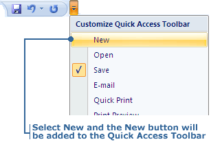 quick access toolbar missing